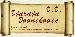 Đurđa Dovniković vizit kartica